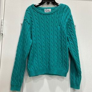 Lilly Pulitzer Teal Cable Knit Sweater 6X